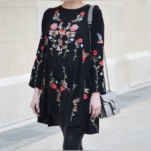 Philosophy Embroidered Floral Long Sleeve Fall Western Mini Dress Size L